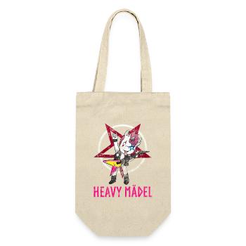 Heavy Mädel Metal Einhorn Mädchen Rock - Geschenkbeutel für Flaschen - Natur - Vorne