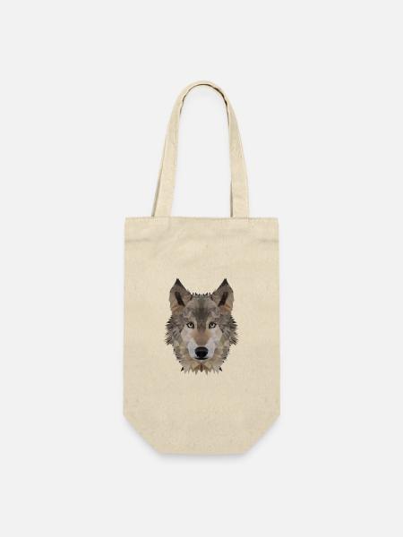 Wolf - Geschenkbeutel für Flaschen - Natur