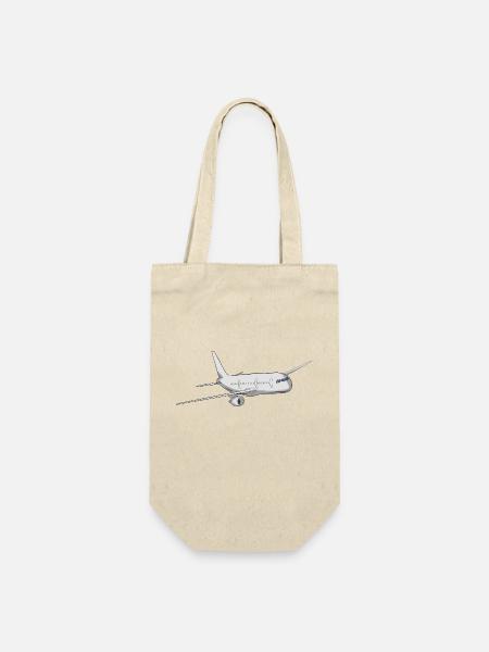 Flugzeug - Geschenkbeutel für Flaschen - Natur