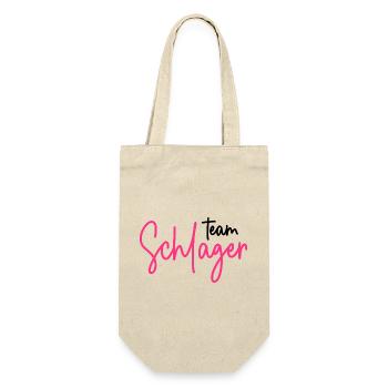 Team Schlager - Schlagerparty - Schlagermusik - Geschenkbeutel für Flaschen - Natur - Vorne