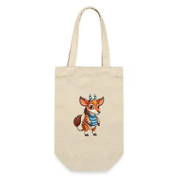 Okapi Funny Cartoon Character Musique de casque - Sac à bouteille - nature - Devant
