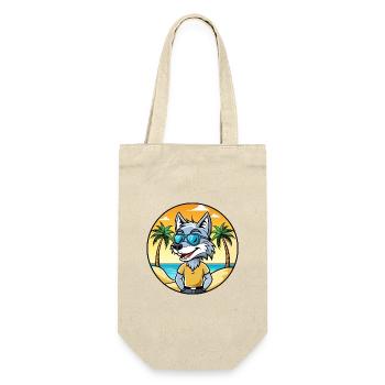 Wolf Lustige Cartoon Sommer Strand Sonnenbrille Aufkleber - Geschenkbeutel für Flaschen - Natur - Vorne