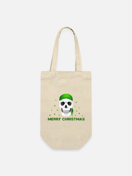 Merry Christmas - Geschenkbeutel für Flaschen - Natur