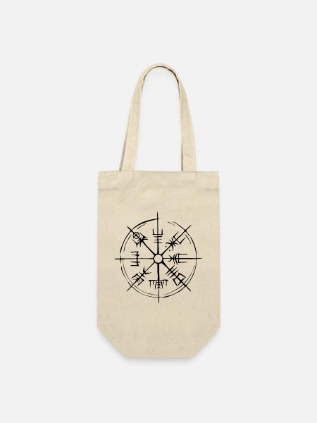 Vegvisir Wikinger Kompass - Geschenkbeutel für Flaschen - Natur