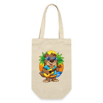 Lustige Biber Cartoon Sommer Strand Sonnenbrille - Geschenkbeutel für Flaschen - Natur - Vorne