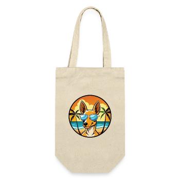 Podenco Ibizenco Hunderasse Cartoon Sonnenbrille Strand - Geschenkbeutel für Flaschen - Natur - Vorne