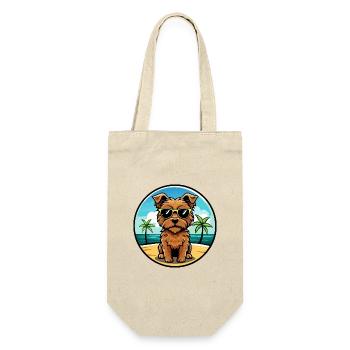 Norfolk Terrier Hunderasse Cartoon Sonnenbrille Strand - Geschenkbeutel für Flaschen - Natur - Vorne