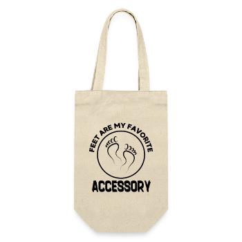 Füße sind mein liebstes Accessoire - Geschenkbeutel für Flaschen - Natur - Vorne