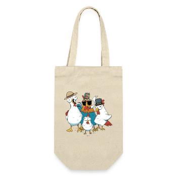 Lustige Hühner Wilder Westen Huhn Western witzig - Geschenkbeutel für Flaschen - Natur - Vorne