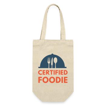 certified food lover Essen Foodie - Geschenkbeutel für Flaschen - Natur - Vorne