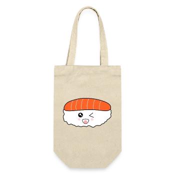 Kawaii Essen, Japan Küche, japanischer Fisch - Geschenkbeutel für Flaschen - Natur - Vorne