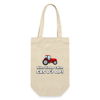 Bauer - Nichts Ruhiges, Gas drauf! Bauern Traktor - Geschenkbeutel für Flaschen - Natur - Vorne