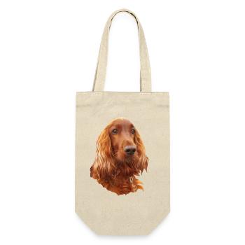 Irish Setter Red - Geschenkbeutel für Flaschen - Natur - Vorne