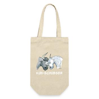 Kuh-Schubser (Working Equitation) - Geschenkbeutel für Flaschen - Natur - Vorne
