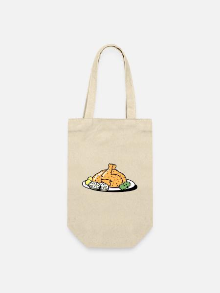 Brathähnchen - Geschenkbeutel für Flaschen - Natur