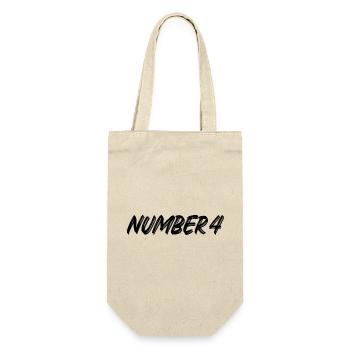 Number 4 - vier - vierter - vierte - 4 - Nummer 4 - Geschenkbeutel für Flaschen - Natur - Vorne