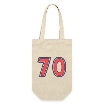 70. 70 ANS. 70e ANNIVERSAIRE. ANNIVERSAIRE 70 ANS. - Sac à bouteille - nature - Devant