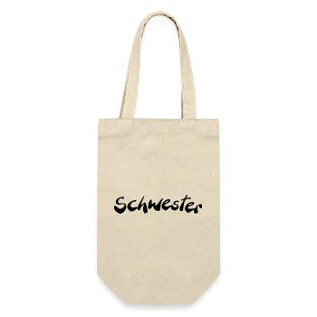 Schwester - Geschenkbeutel für Flaschen - Natur - Vorne