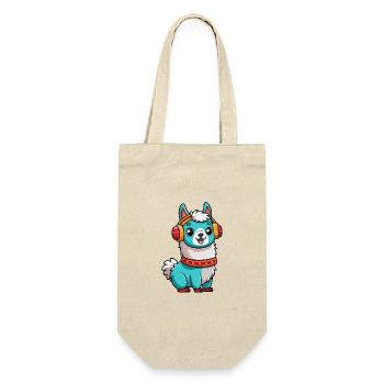 Lama Funny Cartoon Character Casquephone Musique - Sac à bouteille - nature - Devant