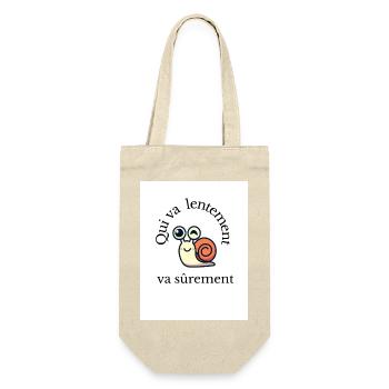 Wer langsam geht, geht sicher - Geschenkbeutel für Flaschen - Natur - Vorne