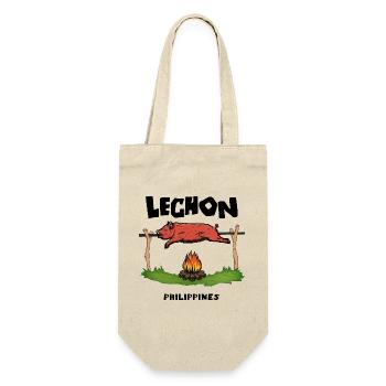 Lechon Philippines Cochon de lait Cebu Manille Cadeau - Sac à bouteille - nature - Devant