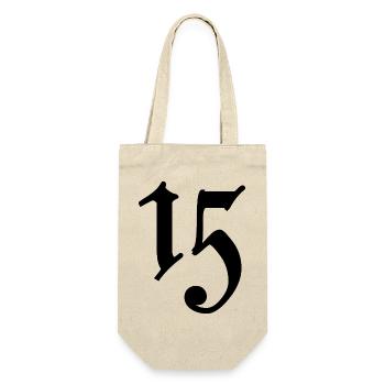15. 15 ANS. 15e ANNIVERSAIRE. ANNIVERSAIRE 15 ANS. - Sac à bouteille - nature - Devant