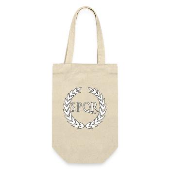 Roemer Rom Roemisch SPQR WEISS - Geschenkbeutel für Flaschen - Natur - Vorne
