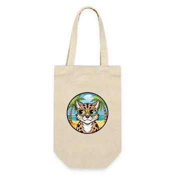 Australische gefleckte Nebelkatzenrasse Cartoon Beach - Geschenkbeutel für Flaschen - Natur - Vorne