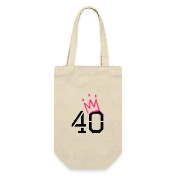 40 Krone - 40. Geburtstag - Geschenkbeutel für Flaschen - Natur - Vorne