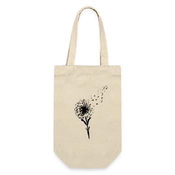 Pusteblume Löwenzahn mit fliegenden Samen - Geschenkbeutel für Flaschen - Natur - Vorne
