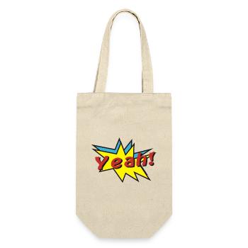 yeah comic - Geschenkbeutel für Flaschen - Natur - Vorne
