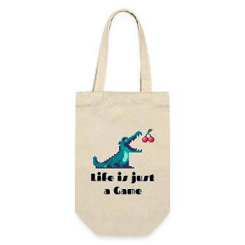 Life is Just a Game Retro Pixel Art Design - Geschenkbeutel für Flaschen - Natur - Vorne