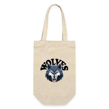 Wolfsbild mit Wolfstext - Geschenkbeutel für Flaschen - Natur - Vorne