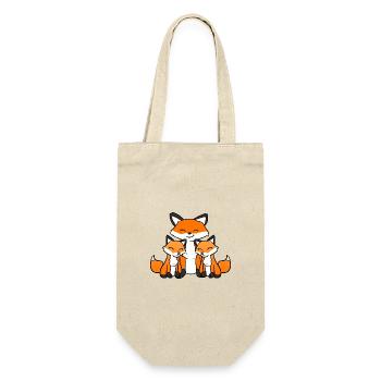 Twin Fox - Geschenkbeutel für Flaschen - Natur - Vorne