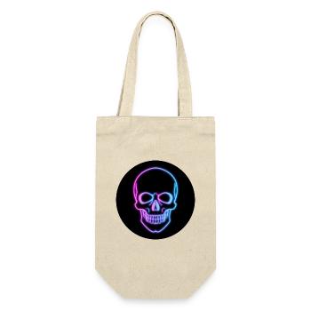 Neon Skull - Geschenkbeutel für Flaschen - Natur - Vorne