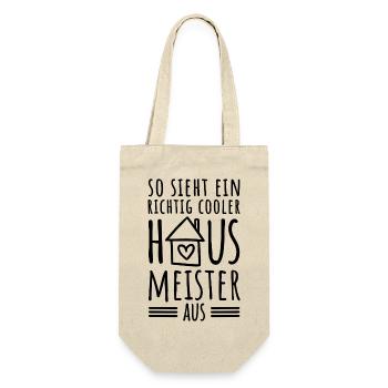 So sieht ein richtig cooler Hausmeister aus - Geschenkbeutel für Flaschen - Natur - Vorne