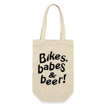 bikes babes beer - Geschenkbeutel für Flaschen - Natur - Vorne