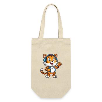 Tiger Funny Cartoon Character Musique de casque - Sac à bouteille - nature - Devant