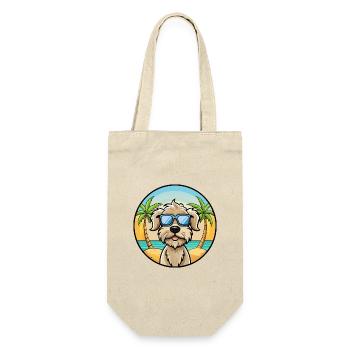 Lagotto Romagnolo Hunderasse Cartoon Sonnenbrille Strand - Geschenkbeutel für Flaschen - Natur - Vorne