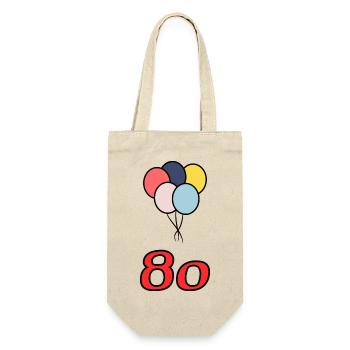 80. 80 ANS. 80e ANNIVERSAIRE. ANNIVERSAIRE 80 ANS. - Sac à bouteille - nature - Devant