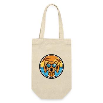 Jugoslawischer Windhund Hunderasse Cartoon Sonnenbrille Strand - Geschenkbeutel für Flaschen - Natur - Vorne
