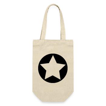 STERN. STERN. STERNE. FEST. JAHRESTAG. WEIHNACHTEN. - Geschenkbeutel für Flaschen - Natur - Vorne