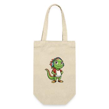 Iguane Funny Cartoon Character Musique de casque - Sac à bouteille - nature - Devant