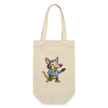 Aardvark Funny Cartoon Character Headphone Music - Gift Bag for Bottles - nature - Front