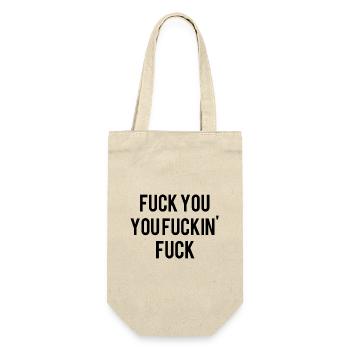 Fuck you! - Geschenkbeutel für Flaschen - Natur - Vorne