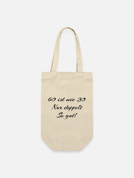 60. Geburtstag - Geschenkbeutel für Flaschen - Natur