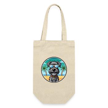 Deutscher Drahthaar Vorstehhund Rasse Cartoon Strand - Geschenkbeutel für Flaschen - Natur - Vorne