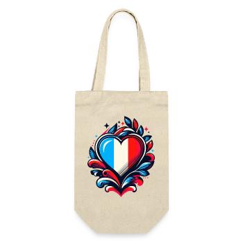 Coeur drapeau Français - Sac à bouteille - nature - Devant