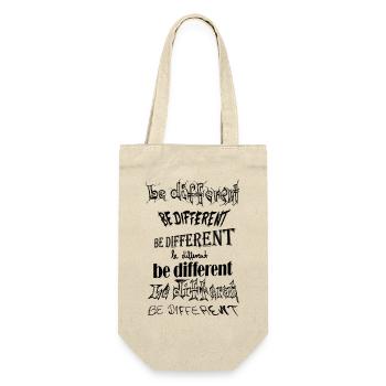be different, sei anders, du bist einzigartig - Geschenkbeutel für Flaschen - Natur - Vorne