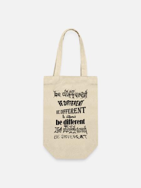 be different, sei anders, du bist einzigartig - Geschenkbeutel für Flaschen - Natur